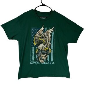 Metal Mulisha T Shirt Mens XL Green Skull Eagle Graphic Print Streetwear Skater